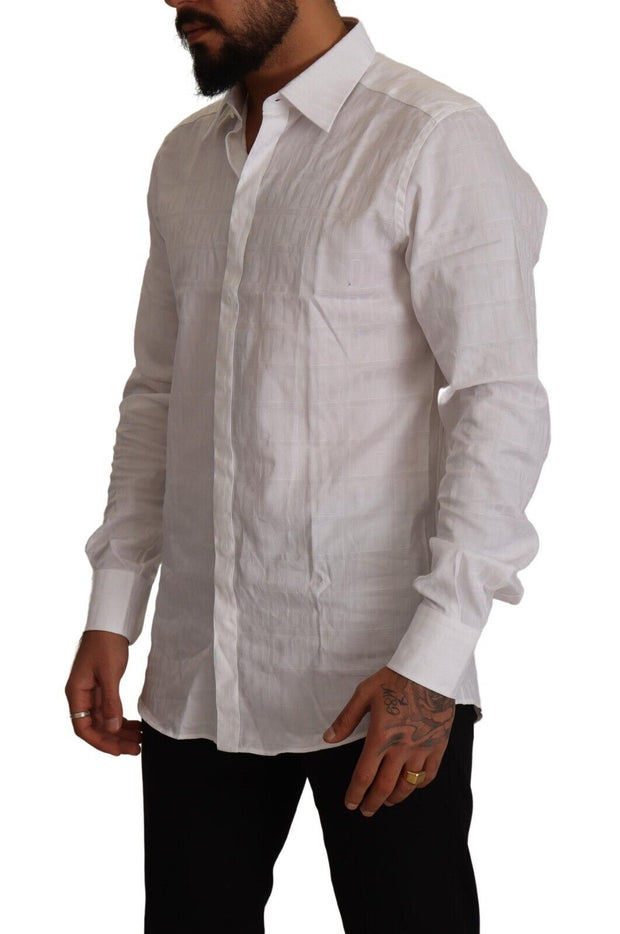 Elegant White Cotton Dress Shirt - Slim Fit Dolce & Gabbana