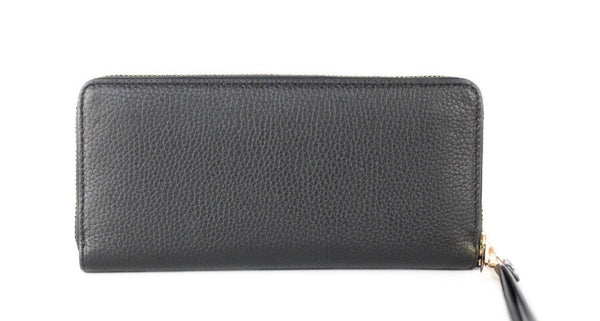 Jet Set Travel Large Black Pebble Leather Continental Wrist Wallet Michael Kors