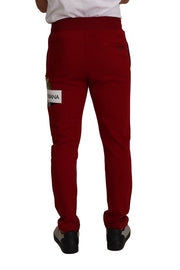 Elegant Red Jogging Pants with Drawstring Closure Dolce & Gabbana