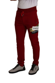 Elegant Red Jogging Pants with Drawstring Closure Dolce & Gabbana