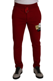 Elegant Red Jogging Pants with Drawstring Closure Dolce & Gabbana