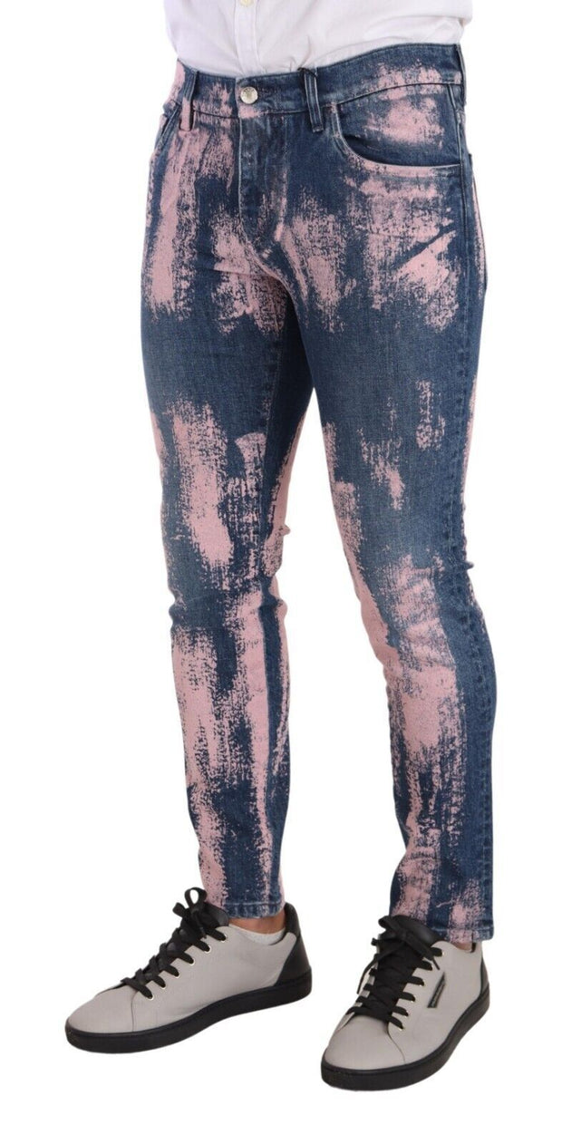 Elegant Skinny Slim Fit Denim Jeans in Tie Dye Dolce & Gabbana