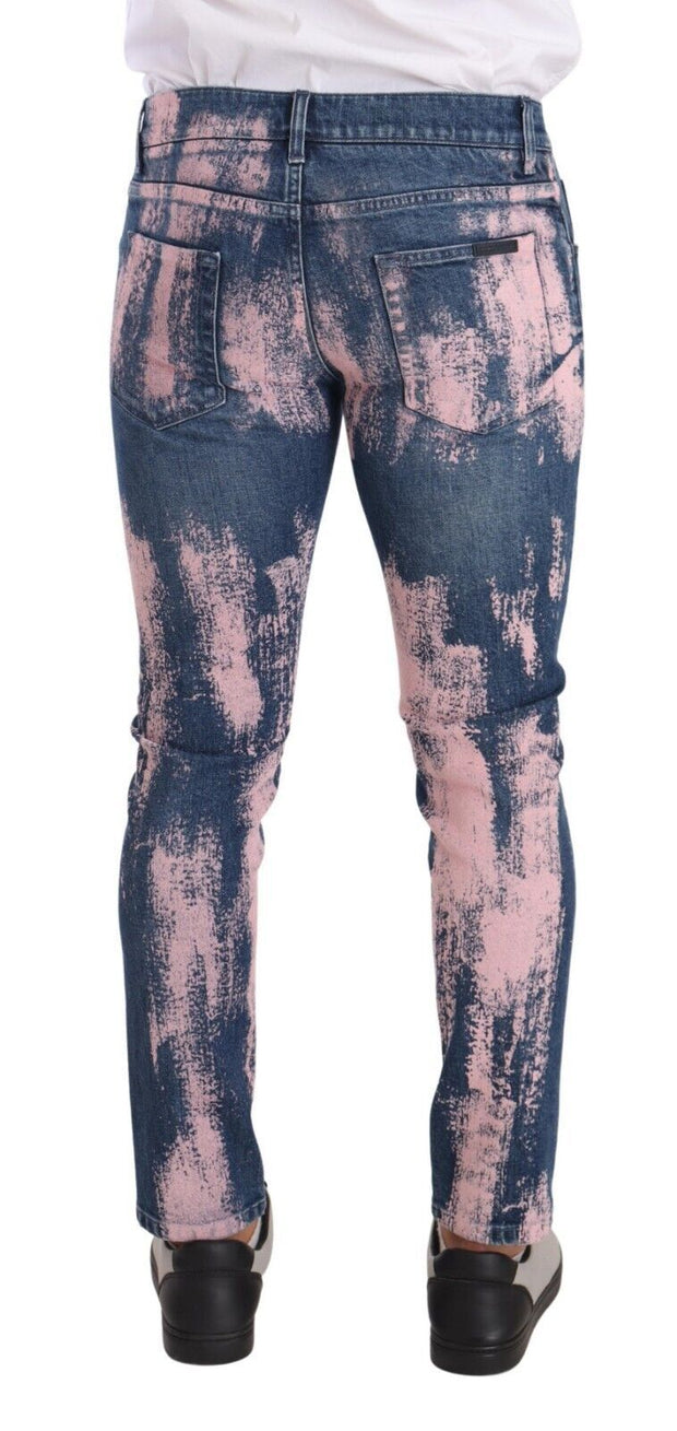 Elegant Skinny Slim Fit Denim Jeans in Tie Dye Dolce & Gabbana