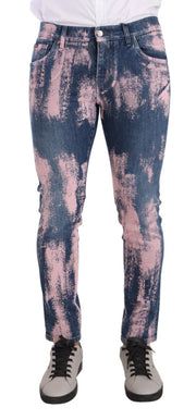 Elegant Skinny Slim Fit Denim Jeans in Tie Dye Dolce & Gabbana