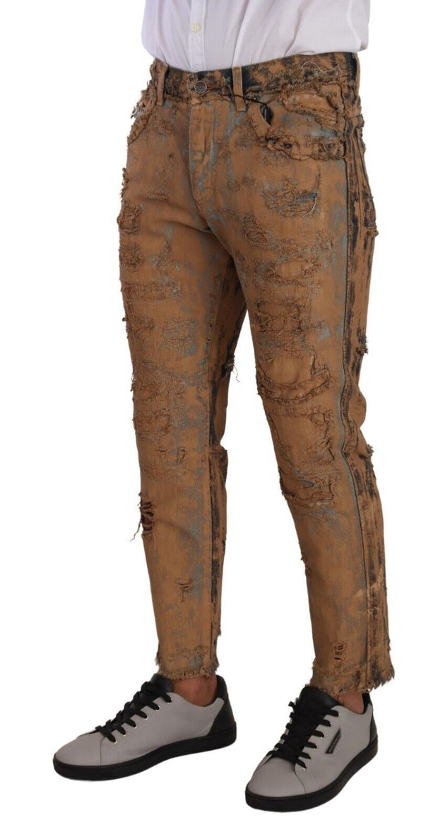 Authentic Distressed Denim Classic Trousers Dolce & Gabbana