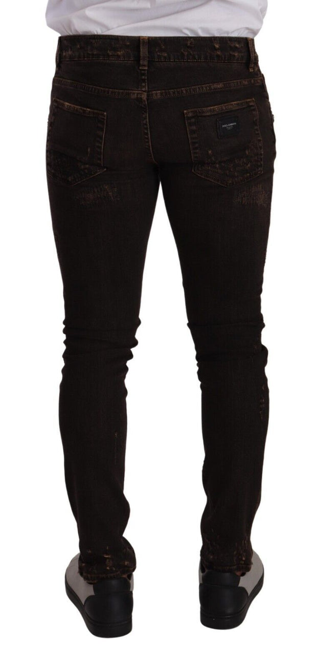 Slim Fit Distressed Skinny Denim Jeans Dolce & Gabbana