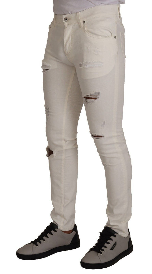 Elegant White Skinny Denim Jeans Dolce & Gabbana