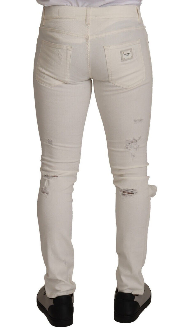 Elegant White Skinny Denim Jeans Dolce & Gabbana