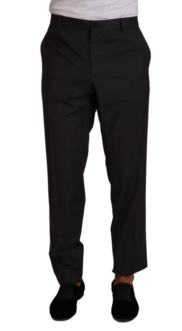 Elegant Grey Wool Dress Trousers Dolce & Gabbana