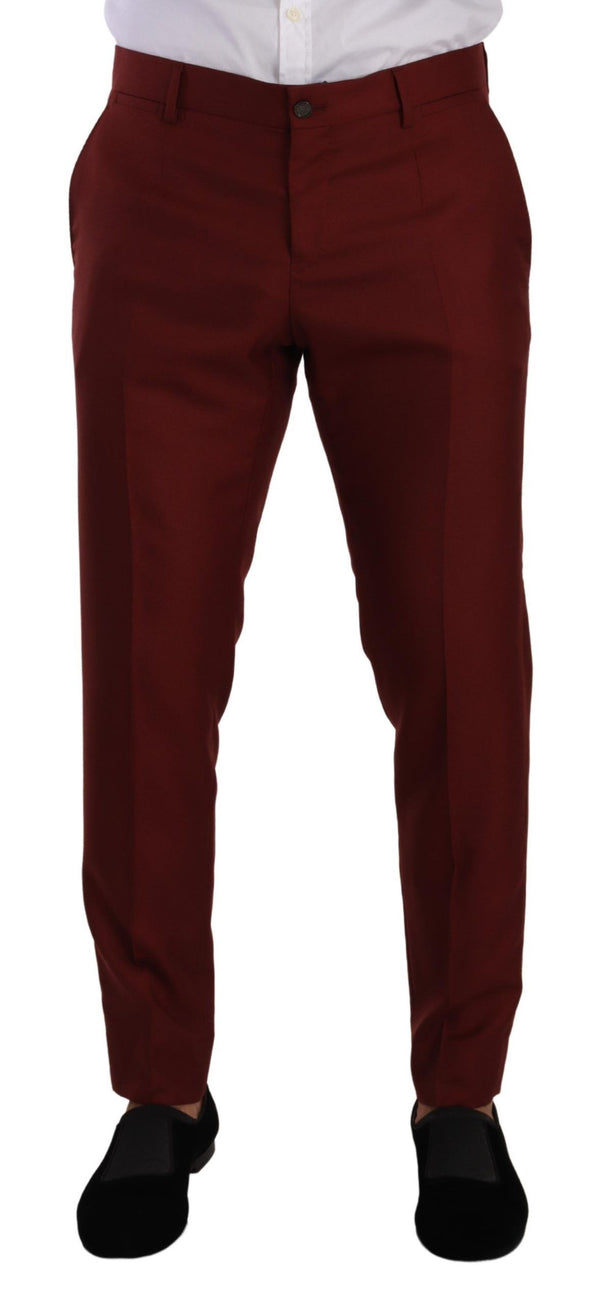 Elegant Cashmere-Silk Red Dress Pants Dolce & Gabbana