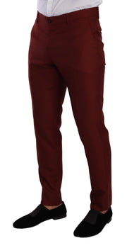 Elegant Cashmere-Silk Red Dress Pants Dolce & Gabbana