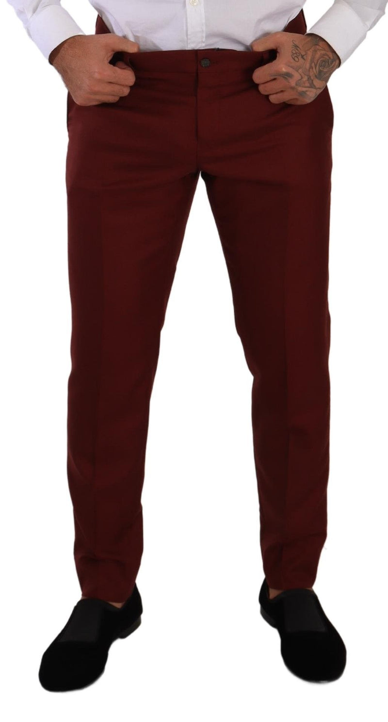 Elegant Cashmere-Silk Red Dress Pants Dolce & Gabbana