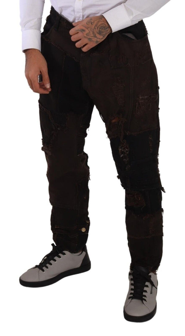 Elegant Distressed Patchwork Denim Jeans Dolce & Gabbana