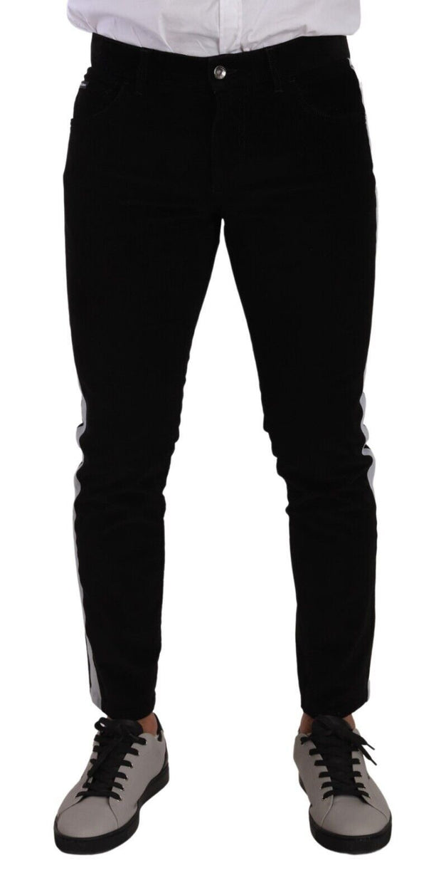 Elegant Slim-Fit Cotton Black Jeans Dolce & Gabbana