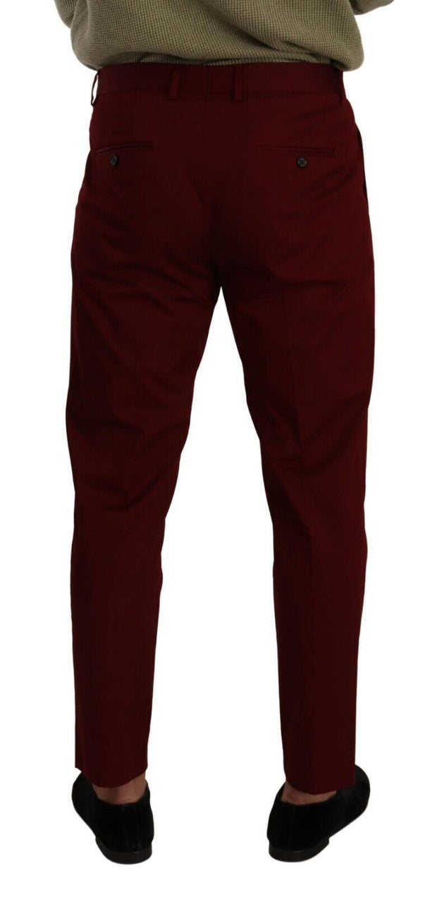 Elegant Dark Red Dress Chinos for Men Dolce & Gabbana