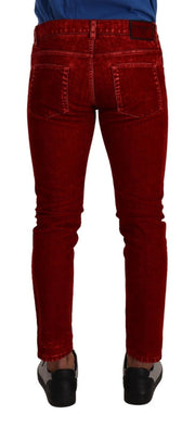 Ravishing Red Slim Fit Designer Jeans Dolce & Gabbana