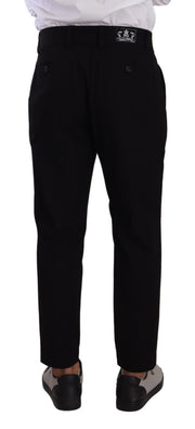 Elegant Tapered Black Cotton Chinos Dolce & Gabbana