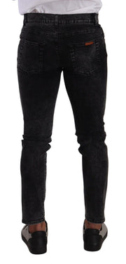 Sleek Slim-Fit Designer Jeans in Black Gray Dolce & Gabbana