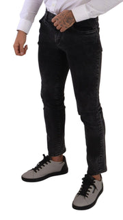 Sleek Slim-Fit Designer Jeans in Black Gray Dolce & Gabbana