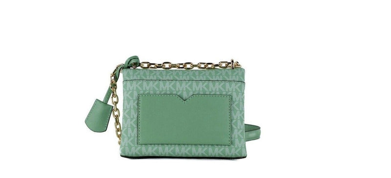 Cece Small Sea Green Signature PVC Convertible Flap Crossbody Bag Michael Kors