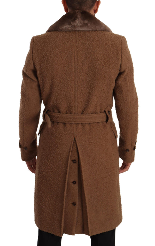 Elegant Double Breasted Wool Overcoat Dolce & Gabbana