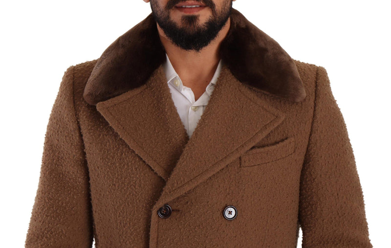 Elegant Double Breasted Wool Overcoat Dolce & Gabbana