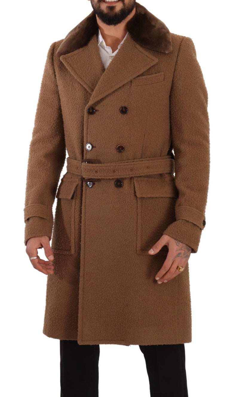 Elegant Double Breasted Wool Overcoat Dolce & Gabbana