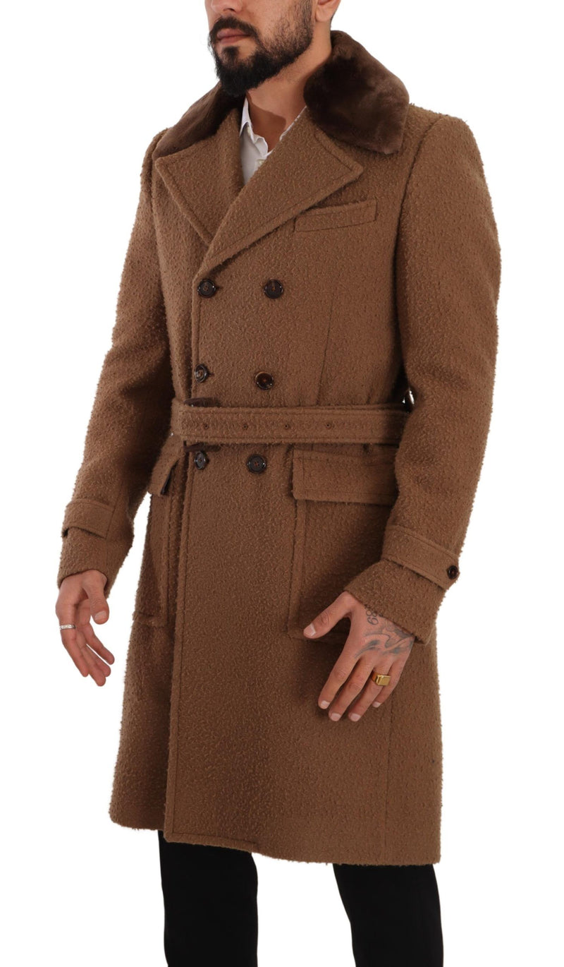 Elegant Double Breasted Wool Overcoat Dolce & Gabbana