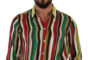 Elegant Multicolor Striped Silk Blend Shirt Dolce & Gabbana