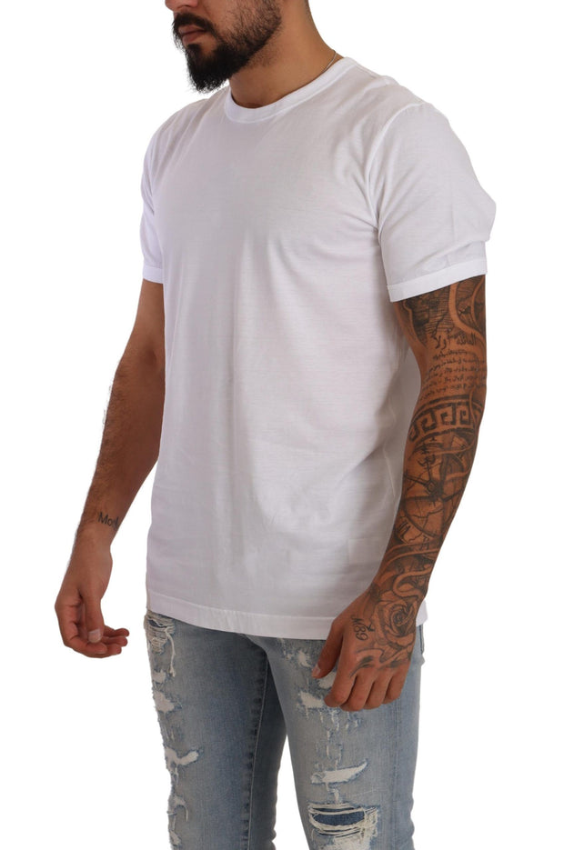 Elegant White Cotton Crewneck Tee Dolce & Gabbana