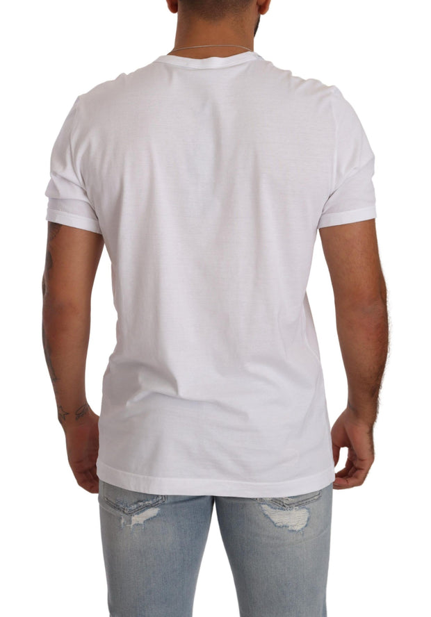 Elegant White Cotton Crewneck Tee Dolce & Gabbana