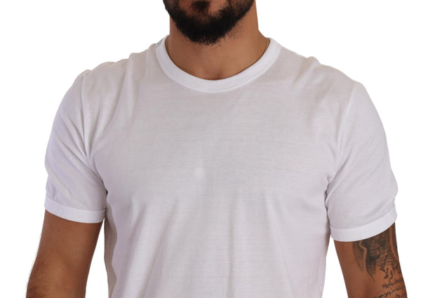 Elegant White Cotton Crewneck Tee Dolce & Gabbana