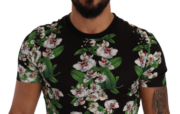 Elegant Floral Crewneck Tee for Men Dolce & Gabbana