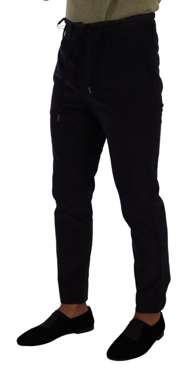 Slim Fit Luxe Corduroy Pants in Dark Blue Dolce & Gabbana