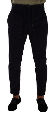 Slim Fit Luxe Corduroy Pants in Dark Blue Dolce & Gabbana