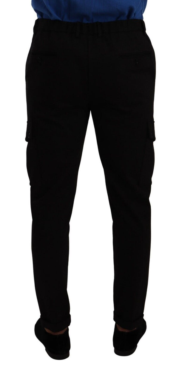 Elegant Black Slim Fit Cargo Pants Dolce & Gabbana