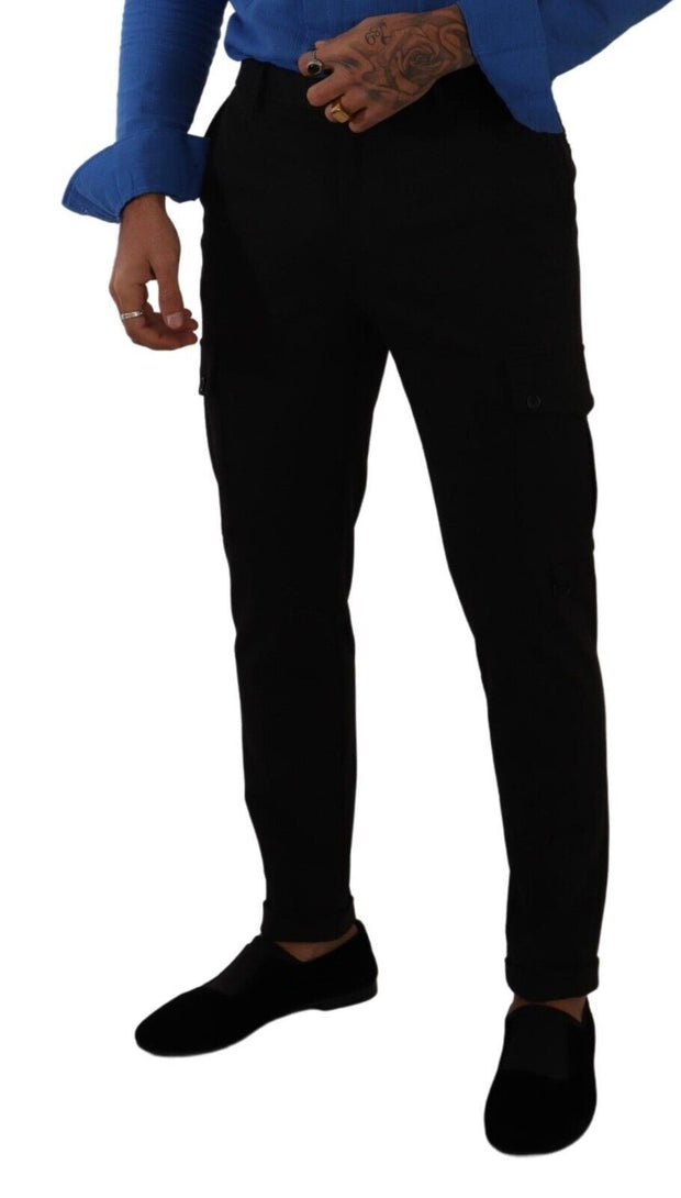 Elegant Black Slim Fit Cargo Pants Dolce & Gabbana