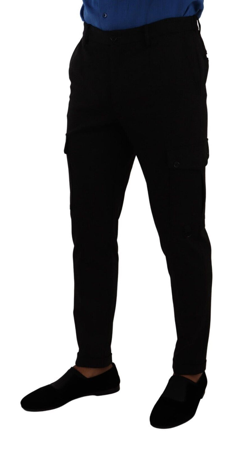 Elegant Black Slim Fit Cargo Pants Dolce & Gabbana