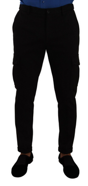 Elegant Black Slim Fit Cargo Pants Dolce & Gabbana