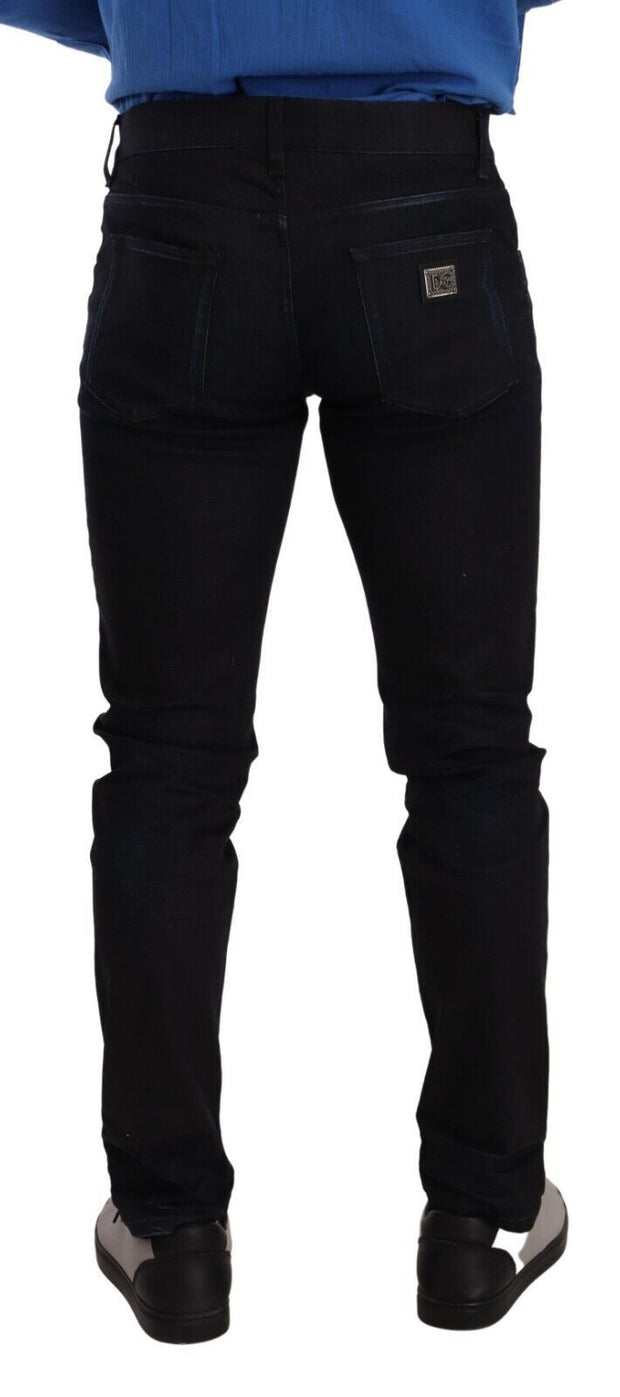 Elegant Slim Fit Skinny Jeans in Dark Blue Dolce & Gabbana