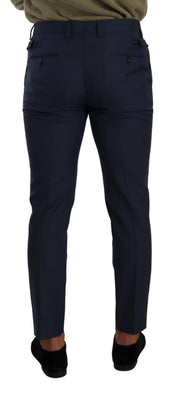 Elegant Dark Blue Slim-Fit Dress Pants Dolce & Gabbana