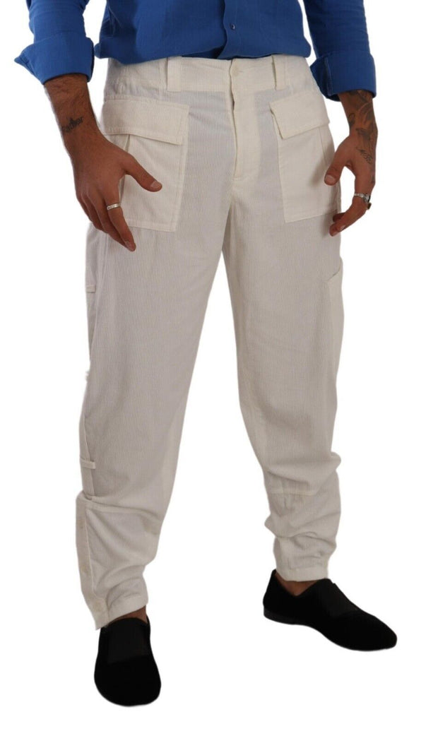 Elegant Off White Cargo Pants - Regular Fit Dolce & Gabbana