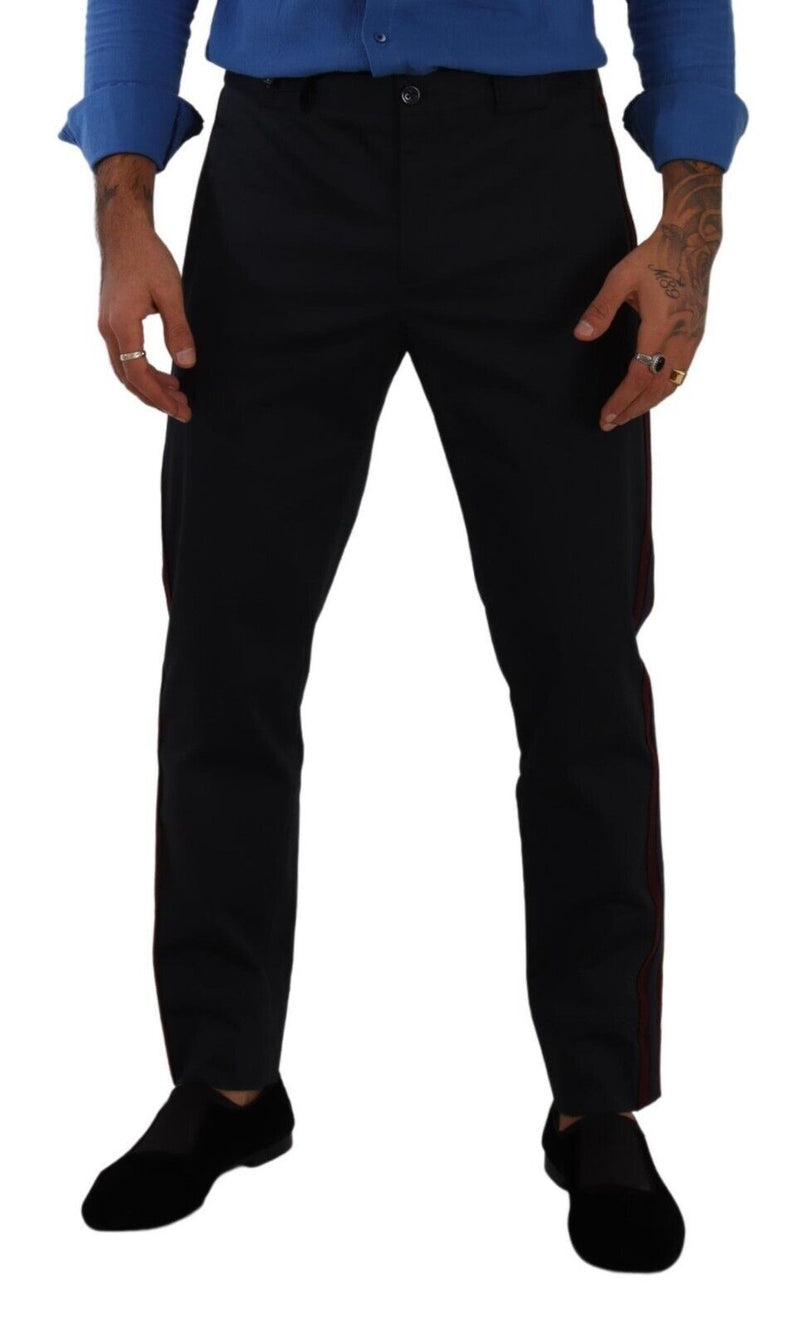 Chic Slim Fit Chinos Pants in Blue Dolce & Gabbana