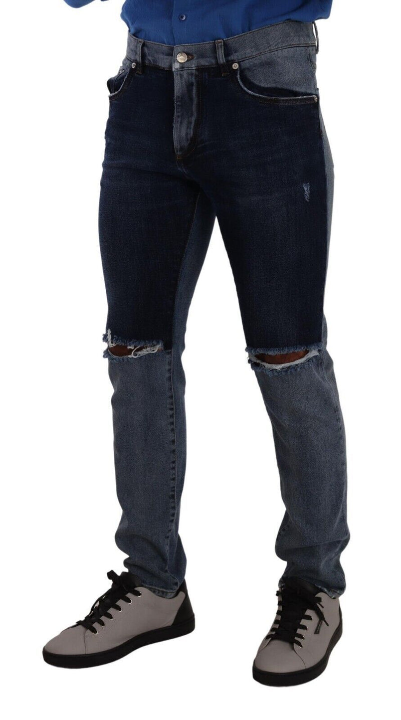 Chic Slim Fit Tattered Denim Dolce & Gabbana