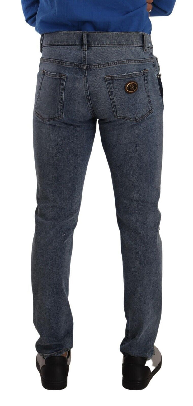 Chic Slim Fit Tattered Denim Dolce & Gabbana