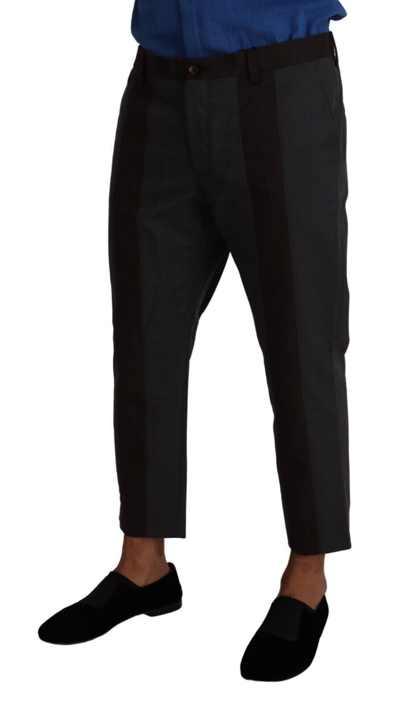 Elegant Cropped Pants in Gray and Bordeaux Hues Dolce & Gabbana