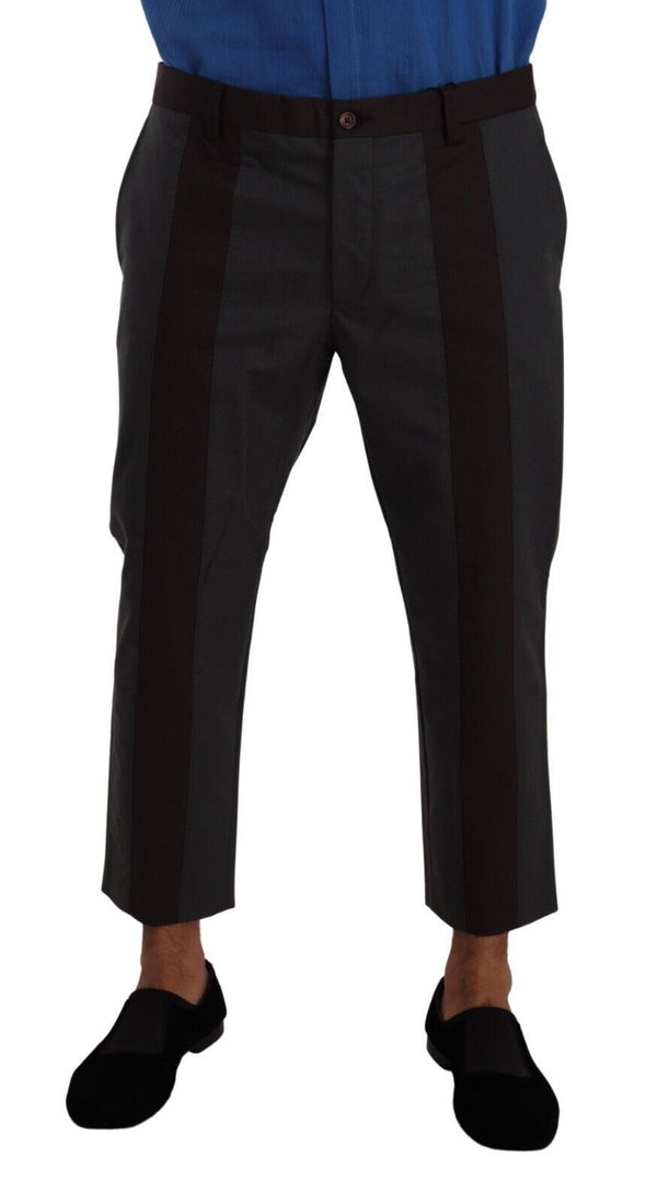 Elegant Cropped Pants in Gray and Bordeaux Hues Dolce & Gabbana