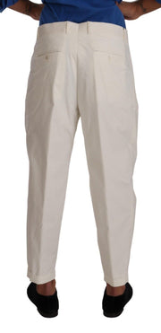 Elegant White Cotton Stretch Dress Pants Dolce & Gabbana