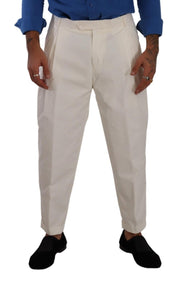 Elegant White Cotton Stretch Dress Pants Dolce & Gabbana