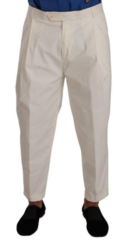 Elegant White Cotton Stretch Dress Pants Dolce & Gabbana